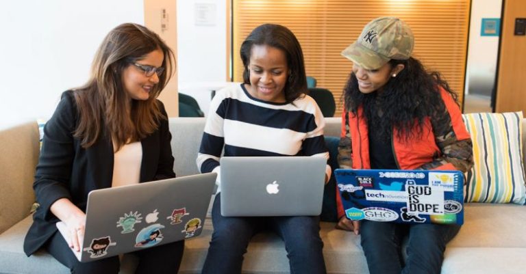 Learning - Three Woman in Front of Laptop Computer